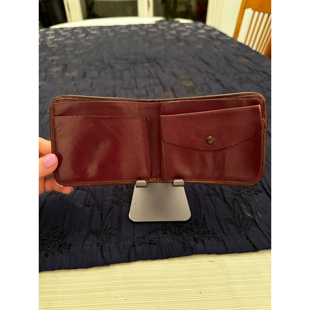 Dior Beige and Burgundy Canvas & Leather Bifold Wallet - Picture 4 of 15
